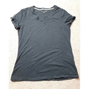 Women's Size Medium Tommy Hilfiger Black V-Neck Shirt Plain T-Shirt